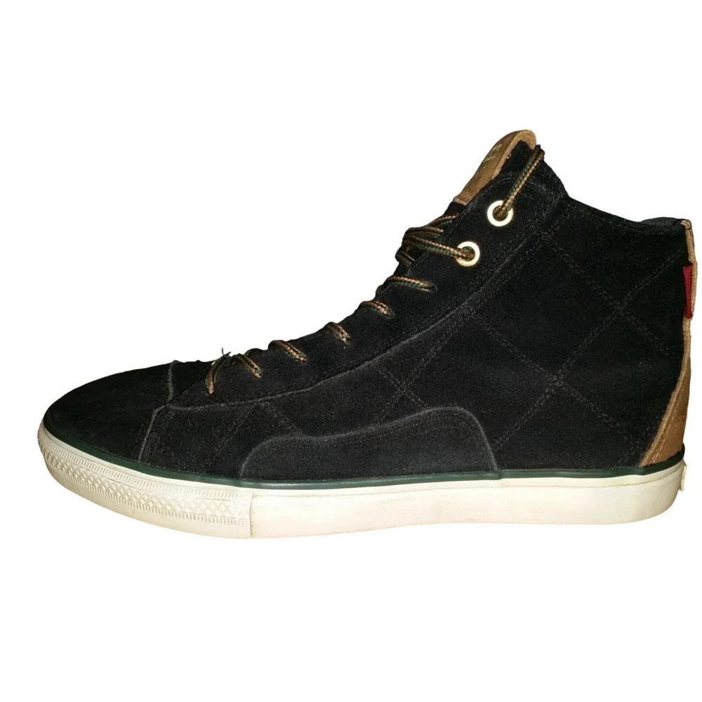Diamond‎ Supply Co Emerald Hi Top Sneakers Men 8 Black Brown Suede Streetwear